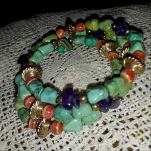 Carolyn Pollack turquoise multi gem wrap bracelet